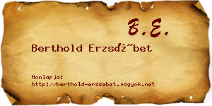 Berthold Erzsébet névjegykártya