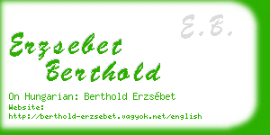 erzsebet berthold business card